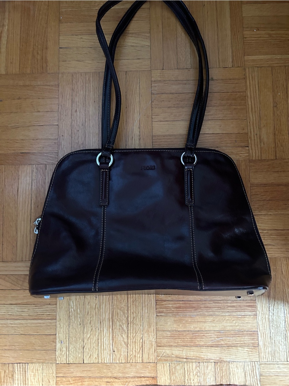 Polished Burgundy Leather Tote Bag